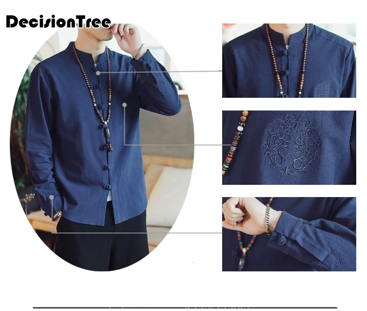 2019 summer men high qualiyt cotton linen long china style kongfu coat male loose kimono cardigan overcoat