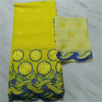 

frican lace fabric 100%cotton swiss voile lace in switzerland cotton swiss dry lace with for women 7yards PL-53