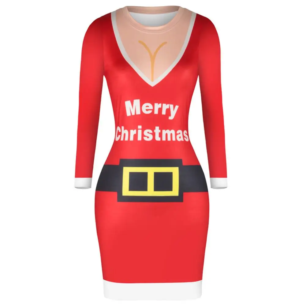 Рождественское платье для взрослых женщин и девочек; Рождественский костюм Санта-Клауса - Цвет: Многоцветный