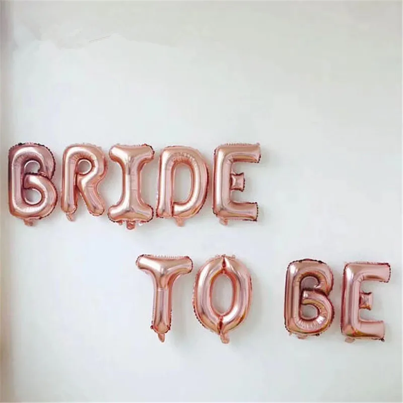 Розовое золото буквы "Bride to be" Фольга шар Свадебные украшения Baby Shower Святого Валентина вечерние невесты Алфавит Balaos Декор поставки