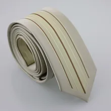 YIBEI Coachella Man модные тонкие шейные платки тонкие жаккардовые Gravatas Бежевый галстук с отделкой коричневые вертикальные полосы шеи галстук свадьба