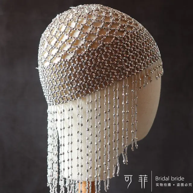 1920 S Beaded Cap Headpiece Fairmont S 