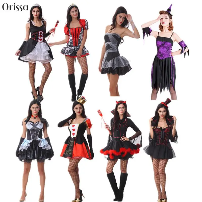 Cheapest Price Halloween Costume Ladies Fancy Dress Gothic Burlesque