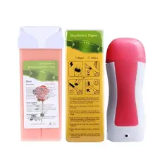 100G Wax Heater Set EU Plug Hair Removal Machine Wax-Melt Facial Body Leg Epilator Shaving Painless Depilatory Wax Strips 100g wax beans hot wax heater wax stickers hair removal sets wax melting machine beauty safe and secure epilator us plug