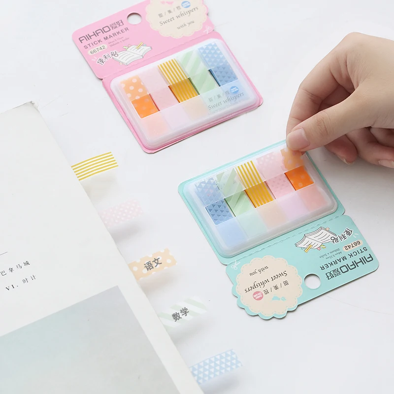 

Cute Mini Paper Sticker Colorful Index Stiky Notes 4.4*1.2cm post it sticky notes 20 sheets