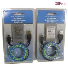 20шт PS3 сменная батарея для sony playstadi3 беспроводной контроллер 3,7 V 1800 mAh литий-ионные аккумуляторы оптом