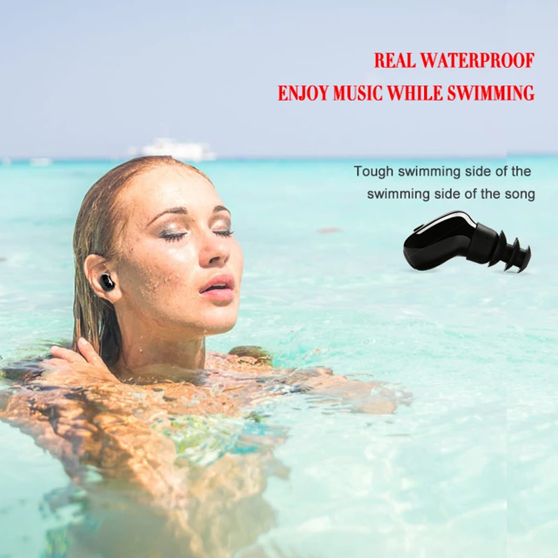 

DOITOP Multifunction Mini Earphone 12m Wireless Bluetooth Headset Waterproof Outdoor Sport Swimming Ear Stopper In-Ear Headphone