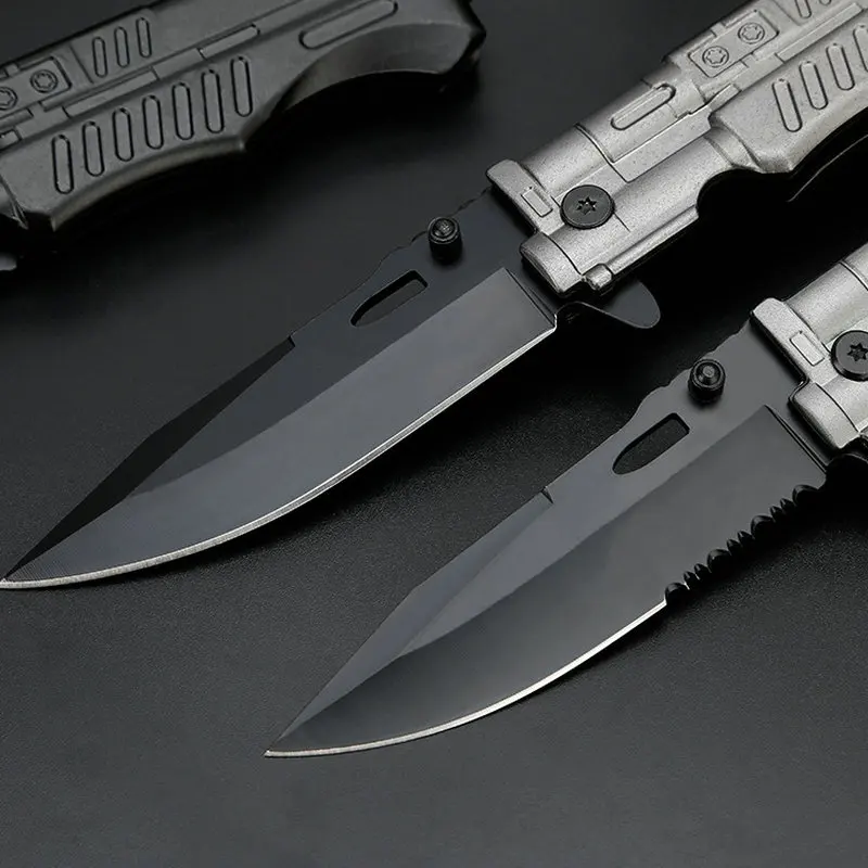 tactical folding knife aluminum handle outdoor camping hunting survival rescue pocket edc tools  (9)