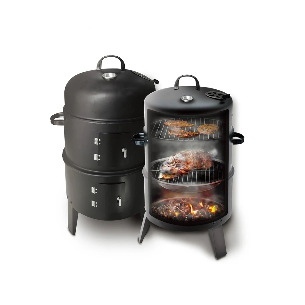 

New Model Innovative Metal 3 in 1 BBQ Grill Roaster Steamer Barbecue Grill Portable Outdoor Camping Charcoal Stove grill