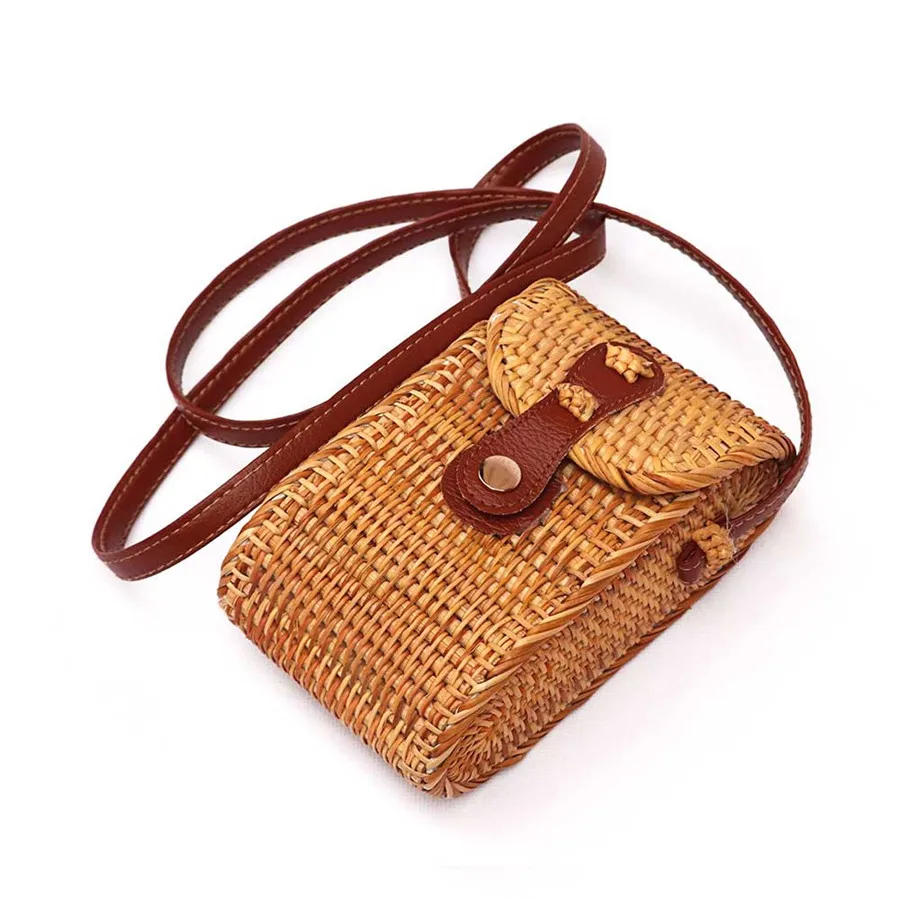 

2019 Fashion women's bag square Bags Summer lady bags women handbags Handmade straw bag women beach messager crossbody handbag