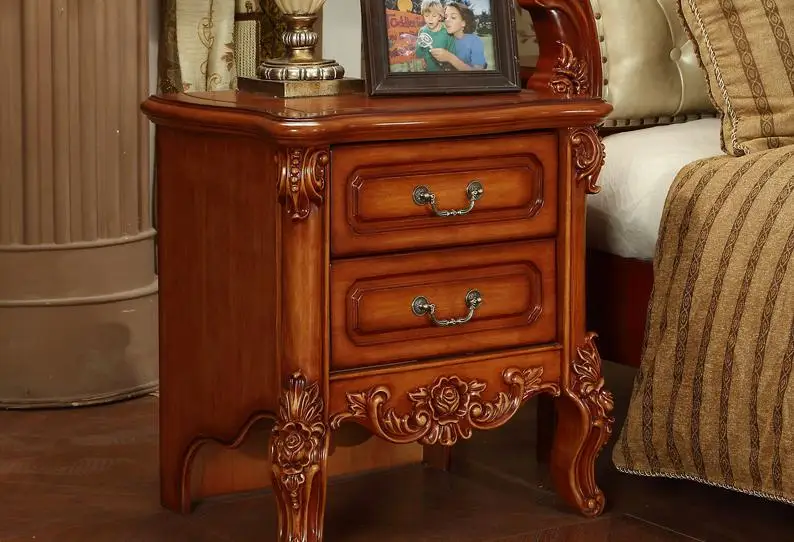 الأثاث من النمط الأمريكي خشب متين السرير خزائن ، خزائن بسيطة الأوروبية ، غرف نوم ، اثنين درج الأدراج ،