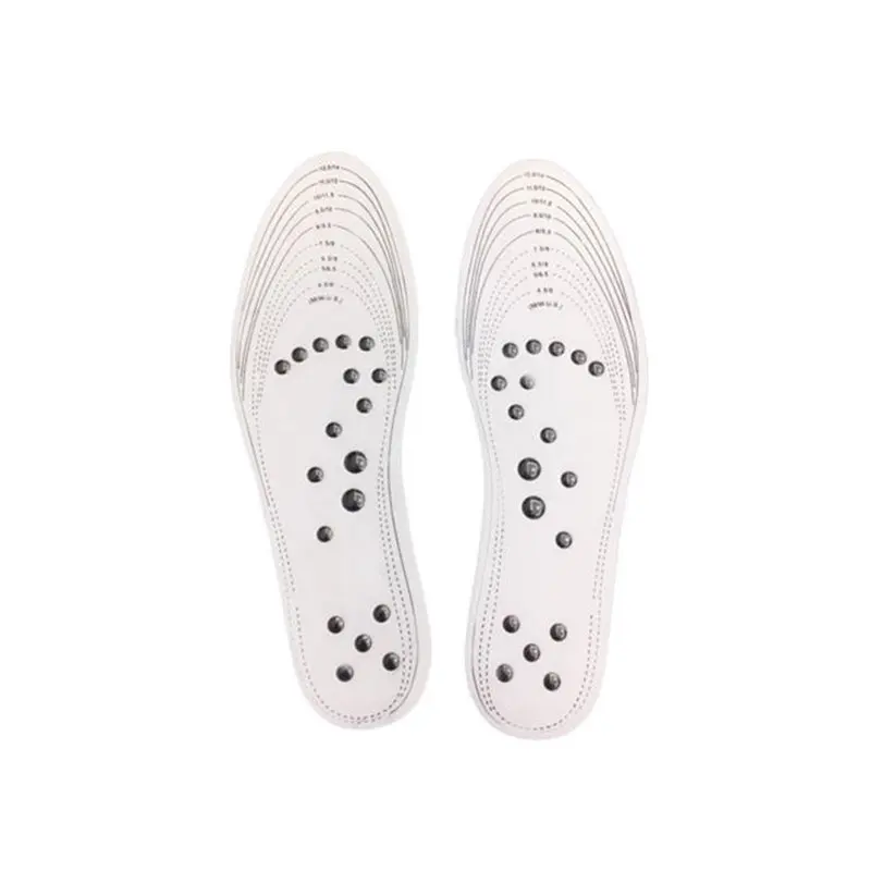 1 пара магнитных массажных стелек Mindinsole Acupressure для иглоукалывания ног, тонкие стельки для обуви, инструмент для ухода за ногами - Цвет: Белый