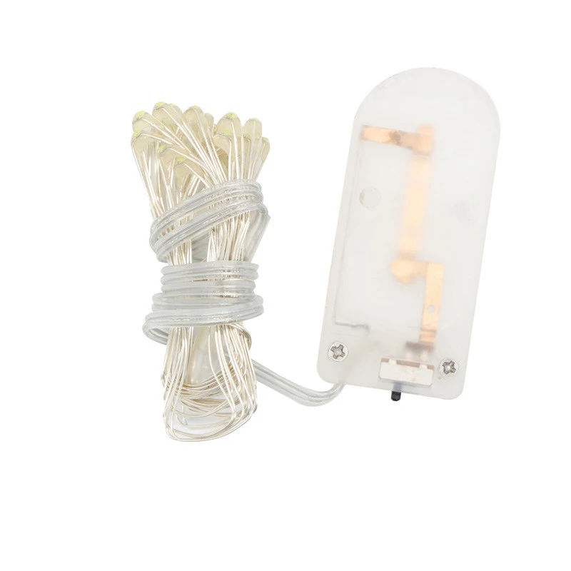 

Button Cell Battery Powered Light String Silver Copper Wire Night Lamp 1M 10led/2M 20led for Christmas Wedding Party Decoration