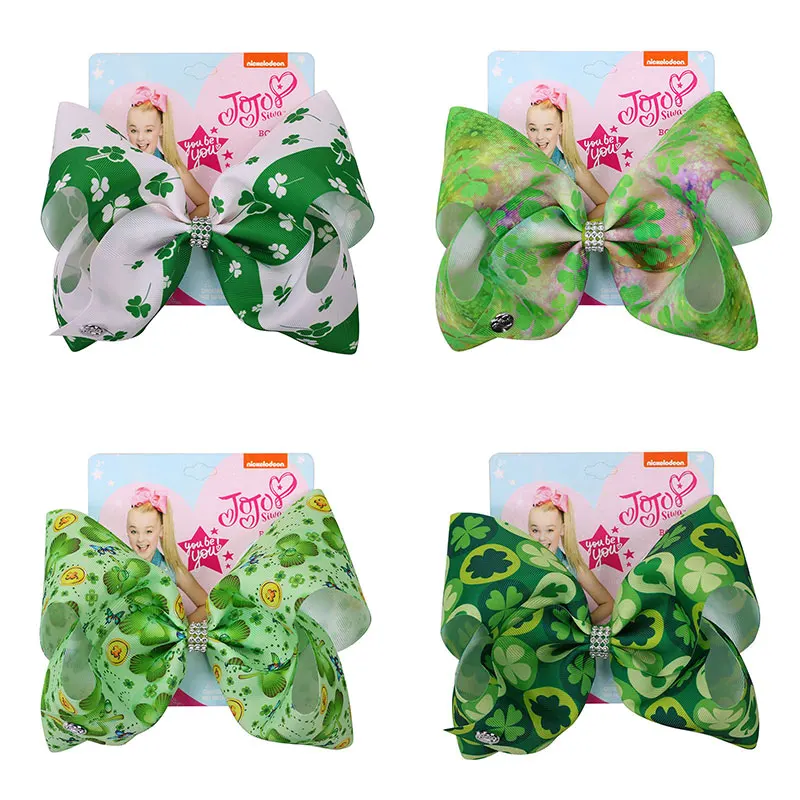

8" Four-leaf Clover Series jojo Bows Large Hair Bows for Girls With Clips Kids Hair Clips Bowknot Barrettes Hair Accessoires