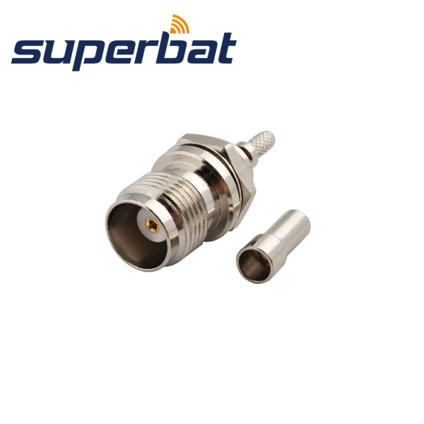 Superbat 10pcs TNC Crimp Jack Female bulkhead RF Coaxial Connector for RG174 RG178,RG316,LMR100