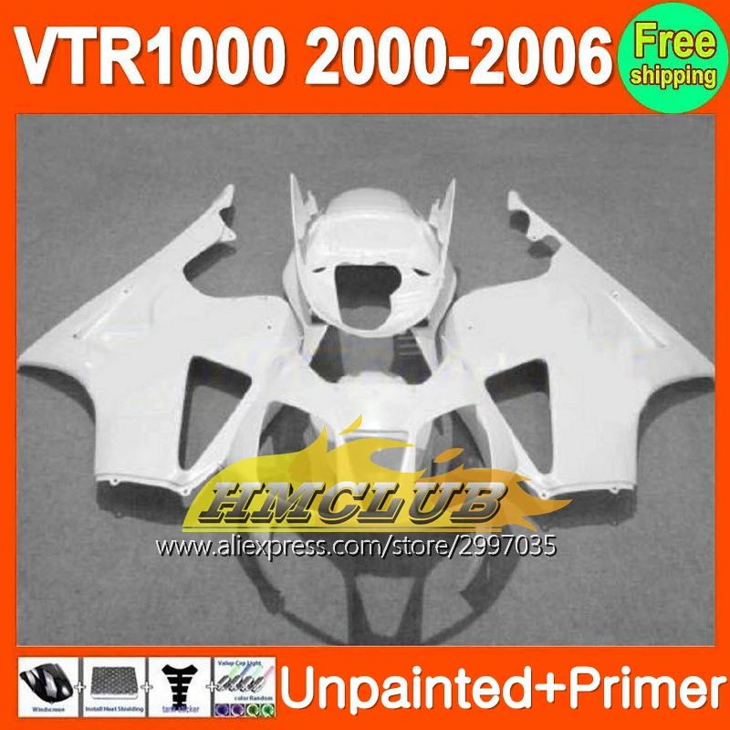 

Bodys Unpainted+Primer Fairing For HONDA RC51 VTR1000 RTV1000 SP1 VTR 1000 SP2 2000 2001 2002 2003 2004 2005 2006 Fairings