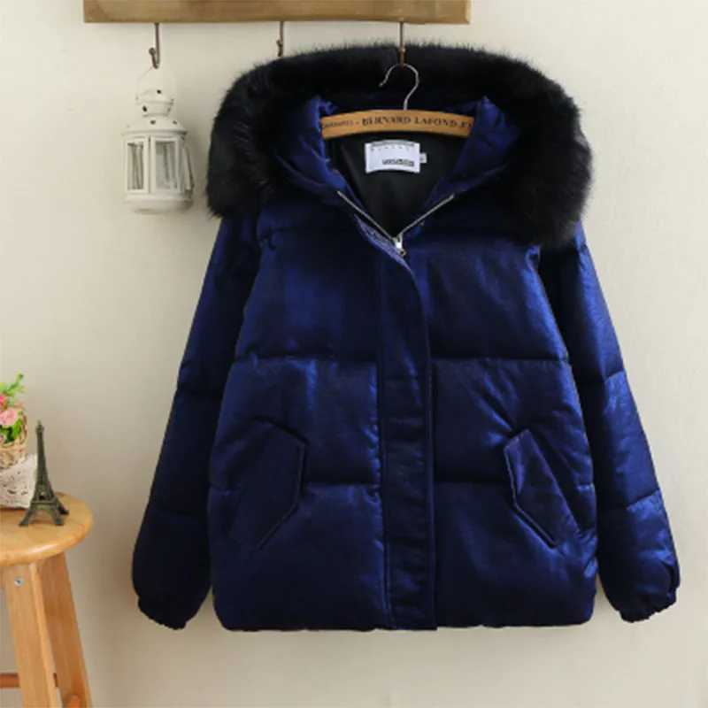 

2019 Large Fur Collar Down Jacket Female Winter 5XL Plus sizes Loose Down Jacket Short Coat China Hot Sale Coat