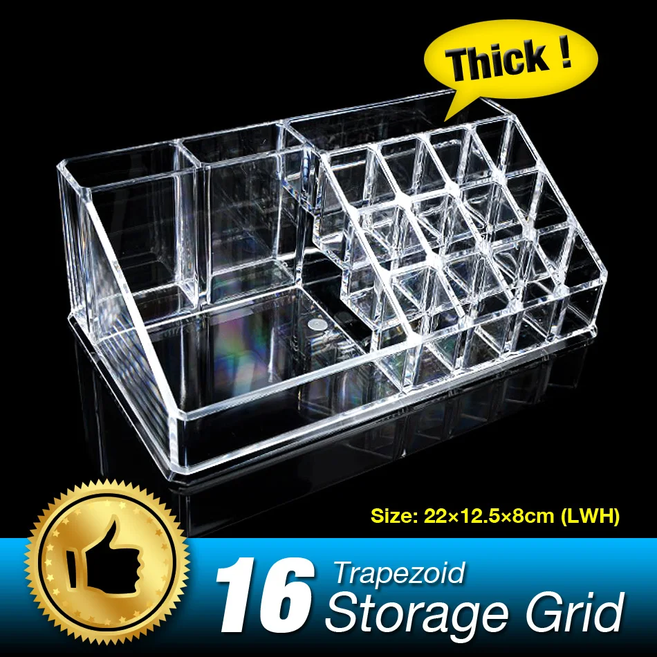 

16 Grids Lipstick Holder Display Stand Clear Acrylic Cosmetic Organizer Makeup Case Storage box makeup organizer