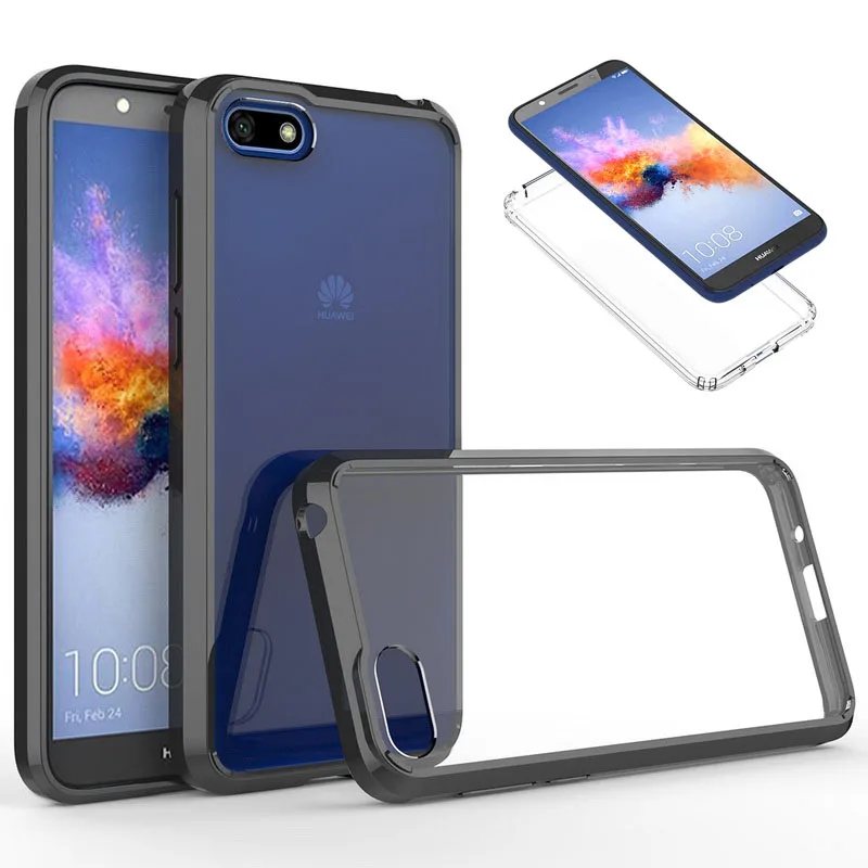 

For Huawei Honor 7A 5.45'' DUA-L22 Case Crystal Hybrid Bumper Clear Hard Acrylic Back Cover For Huawei Honor 7A Case Russia A7