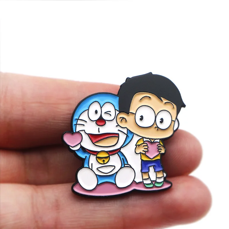 DMLSKY Doraemon милые булавки Забавный нобита ноби Панк Эмаль булавки и броши-значки для лацкана рюкзак сумки значки Ювелирные изделия Подарки M3521