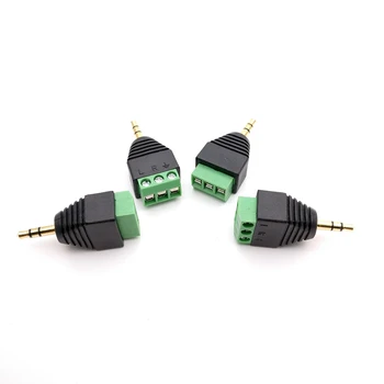 

3.5mm stereo plug rear end screw connector 3.5 audio AUX plug non welded joint for Male CCTV LED DC Power Plug Jack Adapter