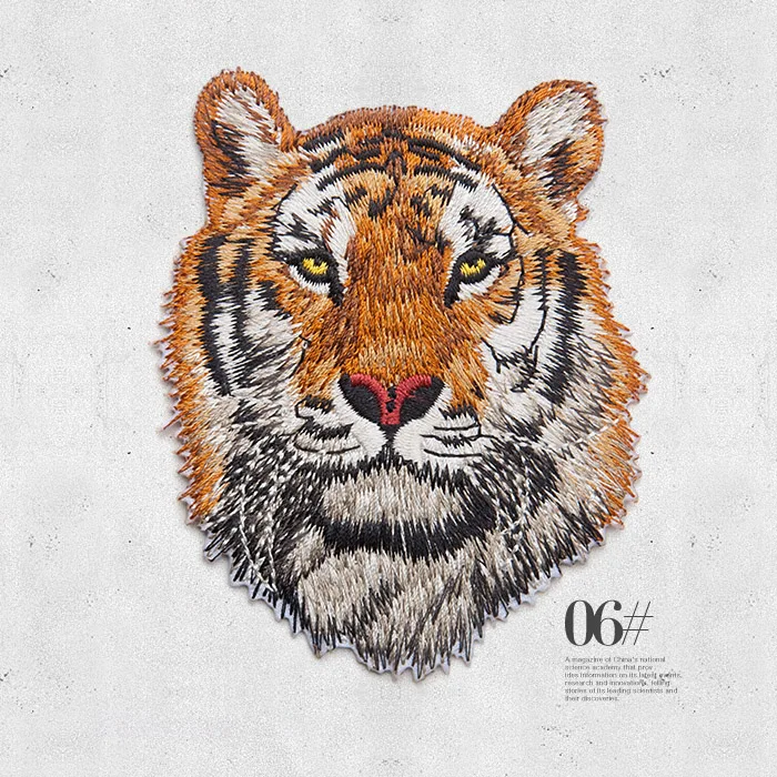 Зазор 1 шт. Вышивка Тигр патчи для глажения яркие животные аппликация патчи для одежды Железный тигр лев Волк Наклейка