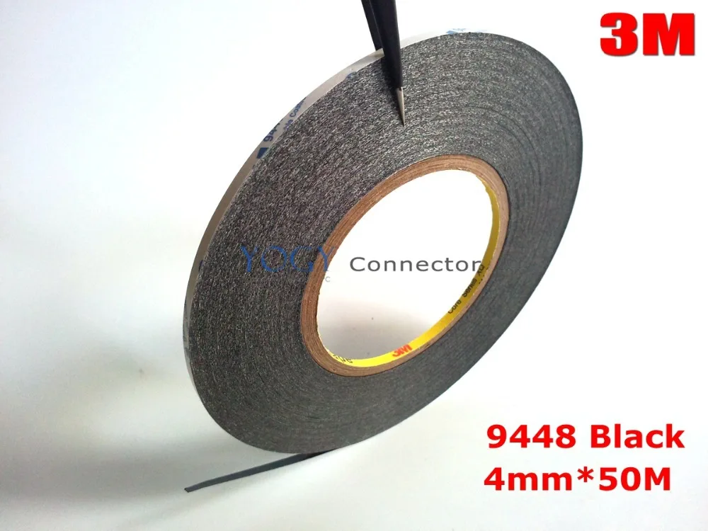 

Promotion! 3M Black, 4mm*50 meters 9448 Black Two Sides Adhesive Tape for MacPro Phone LCD Screen, Glass Panel Display Repair