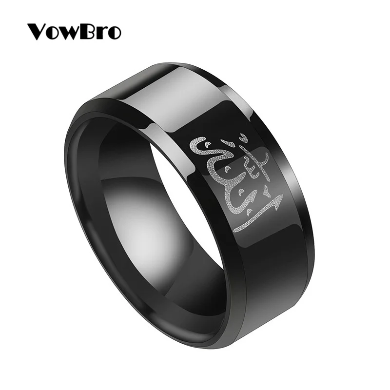 

VowBro Arabic Islamic Muslim Religious Male Ring Stainless Steel Allah Prayer Rings For Woman Man Jewelry