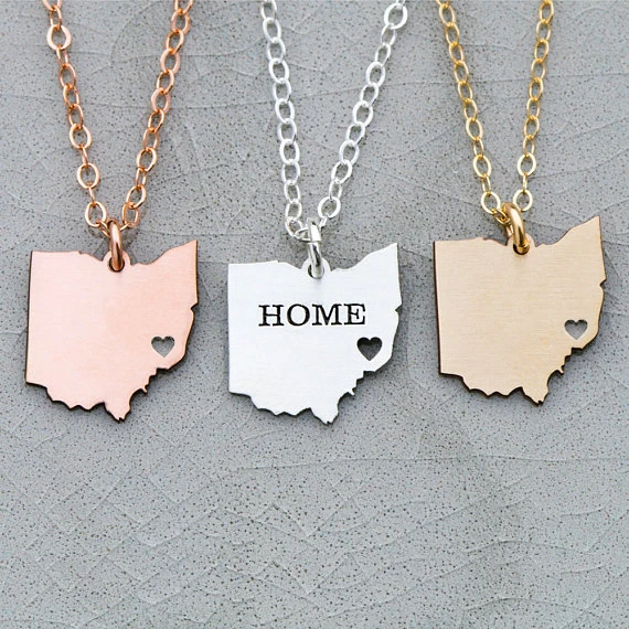 

2018 Fashion Ohio Gift State Necklace Women Copper Jewelry Aliexpress Top-selling Accept Drop Shipping YP6363