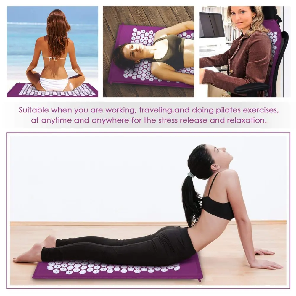 Acupressure Mat Massage Acupuncture Mat and Pillow Set Ideal for Neck Back and Shoulder Pain Pillow Set with Bonus Carry Bag Acupressure Mat Massage Acupuncture Mat and Pillow Set Ideal for Neck Back and Shoulder Pain Pillow Set with Bonus Carry Bag