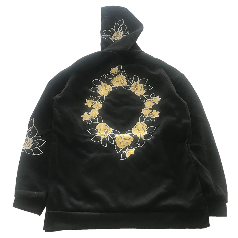 Aolamegs Hoodies Men Simple Print Floral Hooded Pullover High Street Fashion Cotton Hip Hop Streetwear O-neck Hoodie Autumn