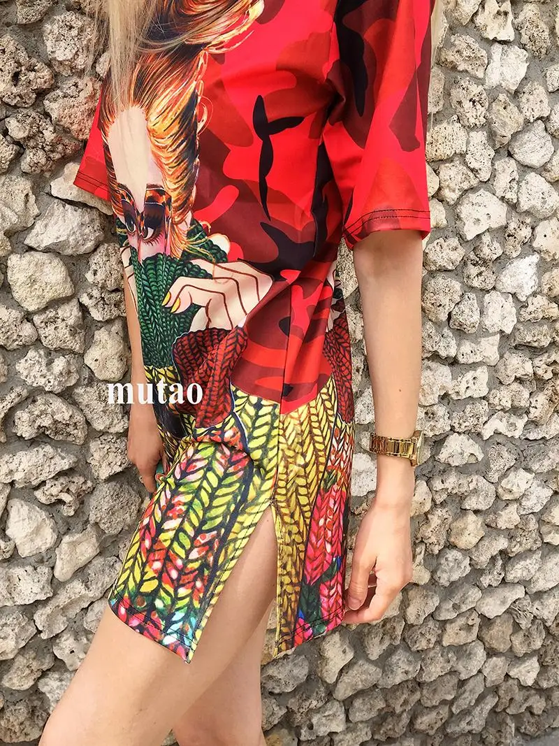 2019 модные женские платья с принтом свободное платье коротким рукавом Vestidos