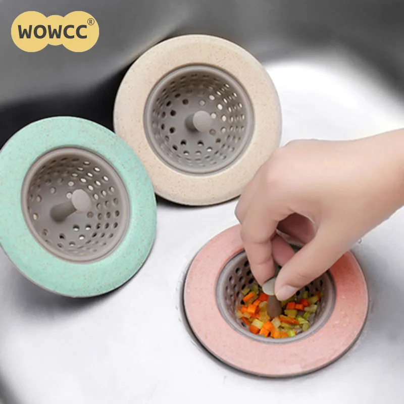 

WOWCC Silicone TPR Kitchen Sink Strainer Bathroom Shower Drain Sink Drains Cover sink colander Sewer Hair Filter strainer