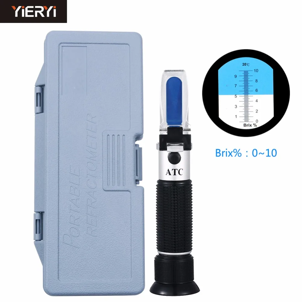 

yieryi refractomete Brix 0-10 Cutting Fluid ABS Material Plastic Brix Refractometer Sugar Abbe Refractometer With The Retail Box