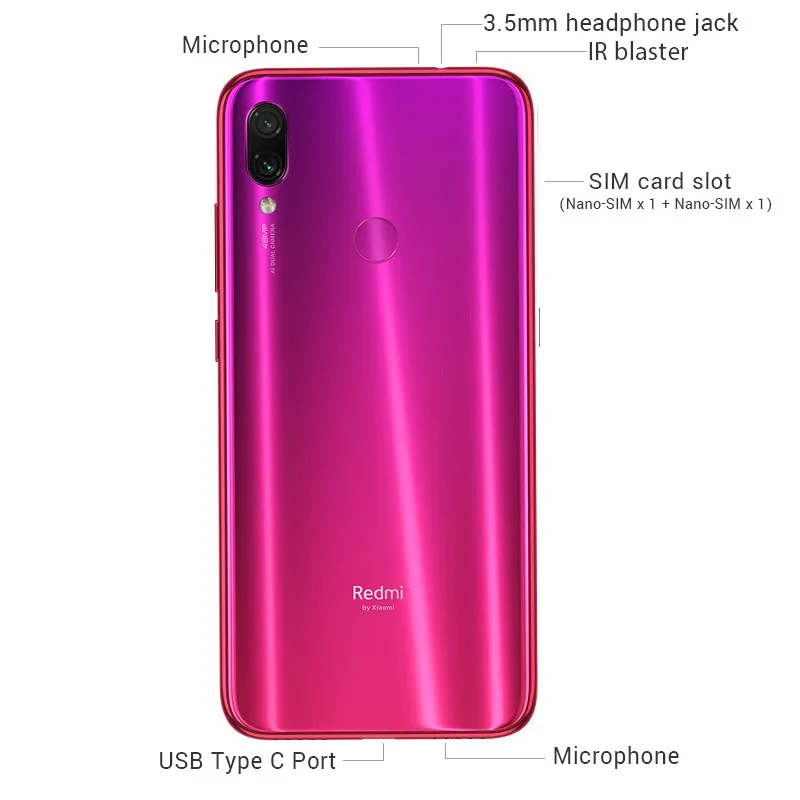 Мобильный телефон Xiaomi Redmi Note 7 Pro с глобальной прошивкой, 6 ГБ ОЗУ, 128 Гб ПЗУ, Восьмиядерный процессор Snapdragon 675, 6,3 дюйма, 48 МП, две камеры, 4000 мАч