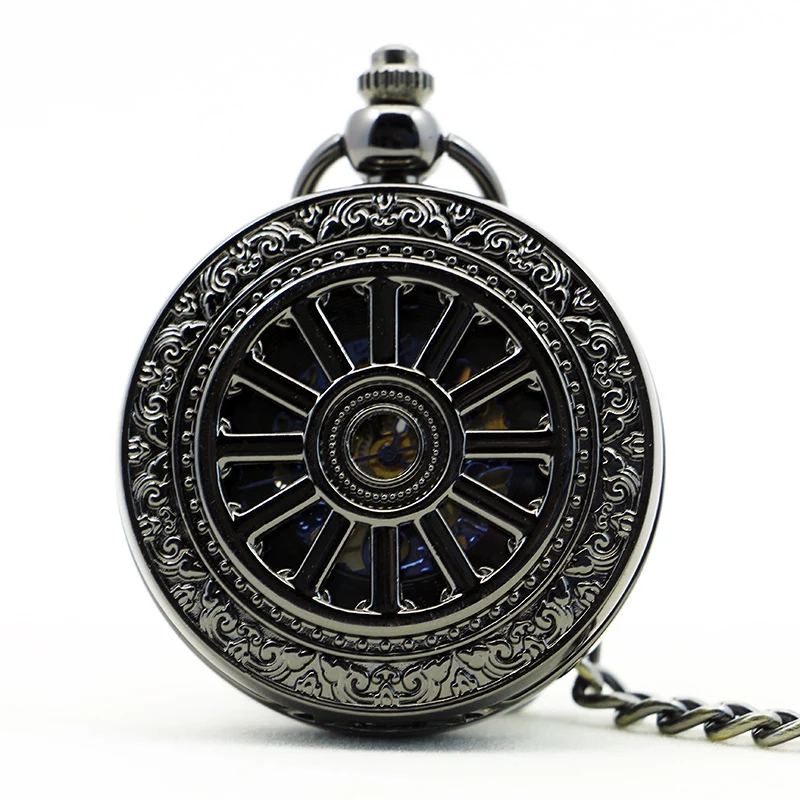 

5Pcs/lot New Retro Silver Skeleton Steampunk Pendant Mechanical Pocket Watch For Men Women PJX1153