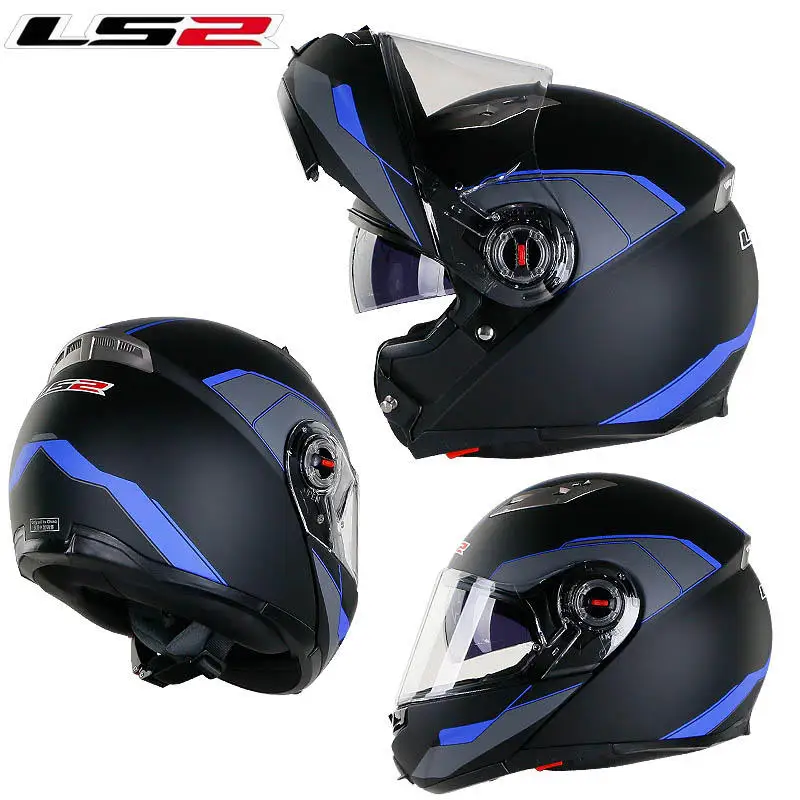 LS2 ff370 мужские флип-ап мото rcycle шлемы двойной щит мото rbike гоночные шлемы круиз автомобильные аксессуары LS2 мото шлемы ECE - Цвет: 32