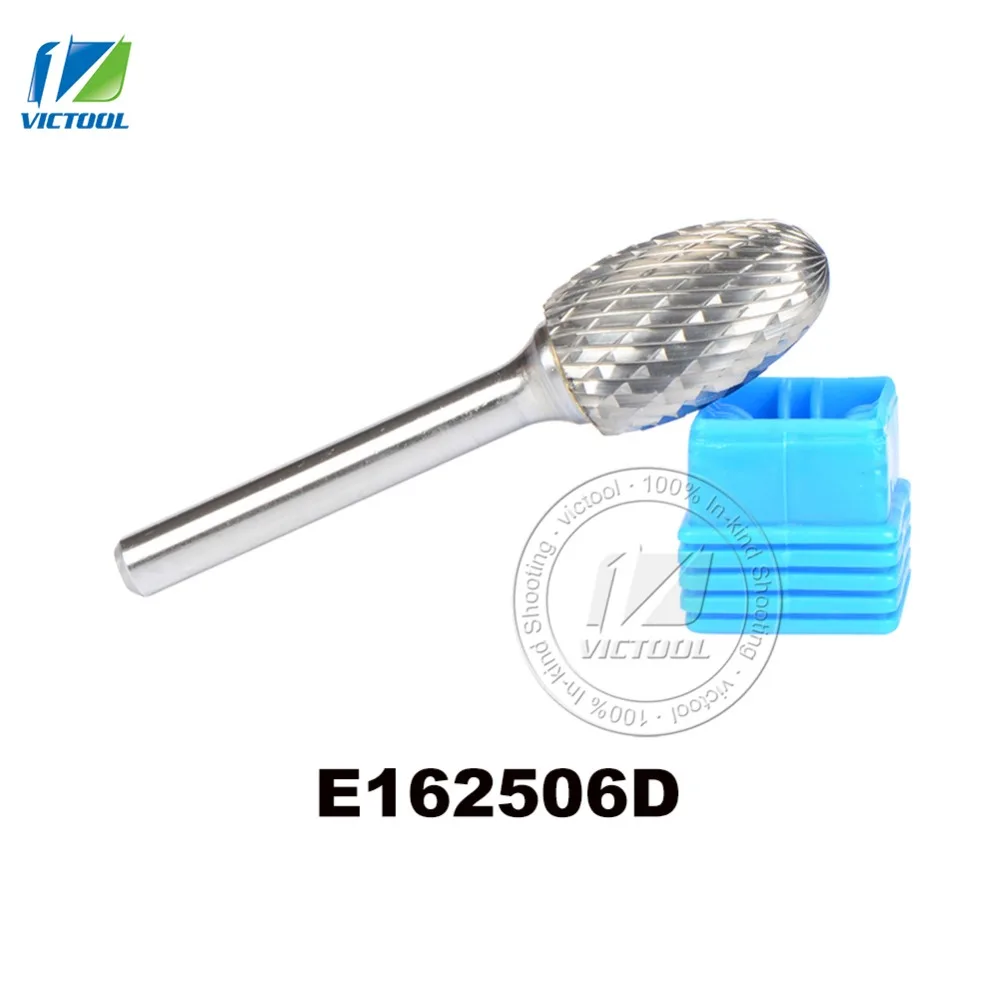 1 шт. E162506 Овальный 16*25 мм Карбид роторный бурр файл фрезерные станки и абразивные инструменты Фрезерное долото боры Бур 6 мм хвостовик