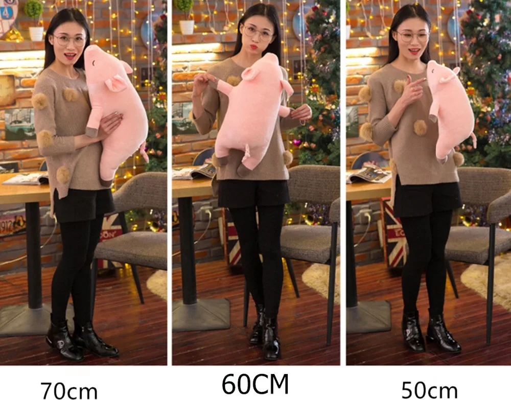 Гигантская мягкая подушка Kawaii Спящая свинья, милая креативная плюшевая кукла для детей, милая игрушка для девочек, подарок на день рождения