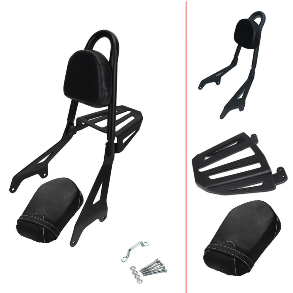 Rear Passenger Pillion Seat+backrest Sissy Bar+backrest Sissy Bar Pad Luggage Rack For Yamaha