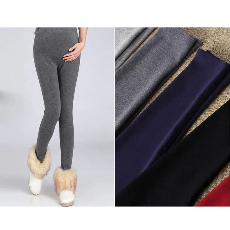 With Velvet Maternity Leggings Winter Thickening Clothes For Pregnant Women Trousers High Waist Warm Pregnancy Pants Maternity