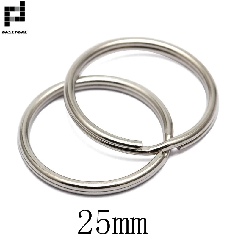 rhodium 25mm BASEHOME 50 шт./лот 16 мм/20 мм/25 мм брелок круглый брелок подходит для DIY брелок кольца круги аксессуары - Цвет: rhodium 25mm