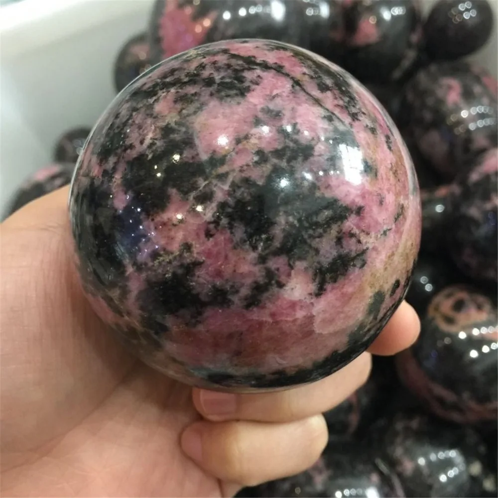 

Beautiful large size natural plum blossom tourmaline ball reiki healing meditation crystal for home & wedding party decoration