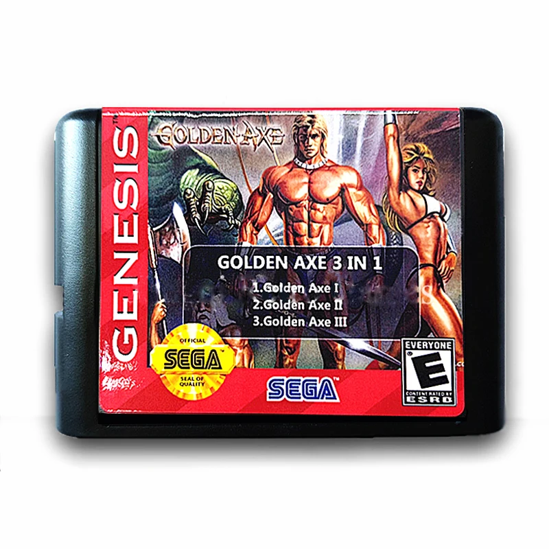 Golden Axe 3 в 1 с сохранением Функция 16 бит карточная игра картридж для sega для MegaDrive Genesis игровой консоли Английская литература