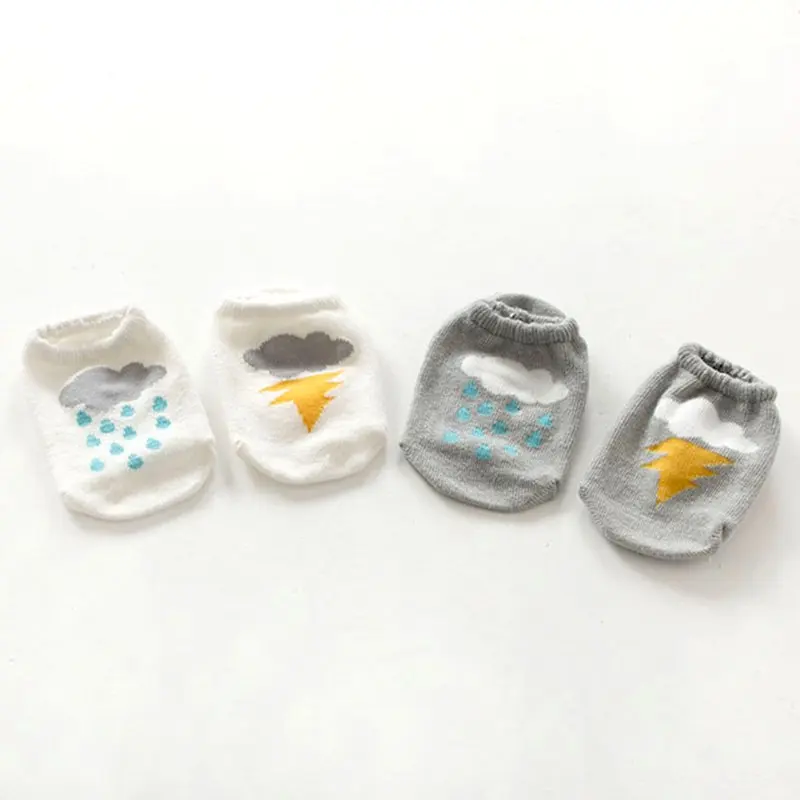 

Child Kid Boy Baby Girl Soft Ankle Socks Cute Cloud Print Cotton Anti-slip Warm Socks