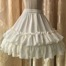 Весна-лето, белая/Розовая/Черная кружевная шифоновая юбка-пачка в стиле Лолиты Милая модная многослойная юбка с высокой талией для девочек