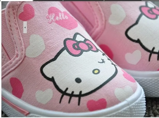 Модные Розовые hello kitty Любовь модель подходит 1-4 года Холст Дети для маленьких мальчиков и девочек обувь для детей первого walkersP834