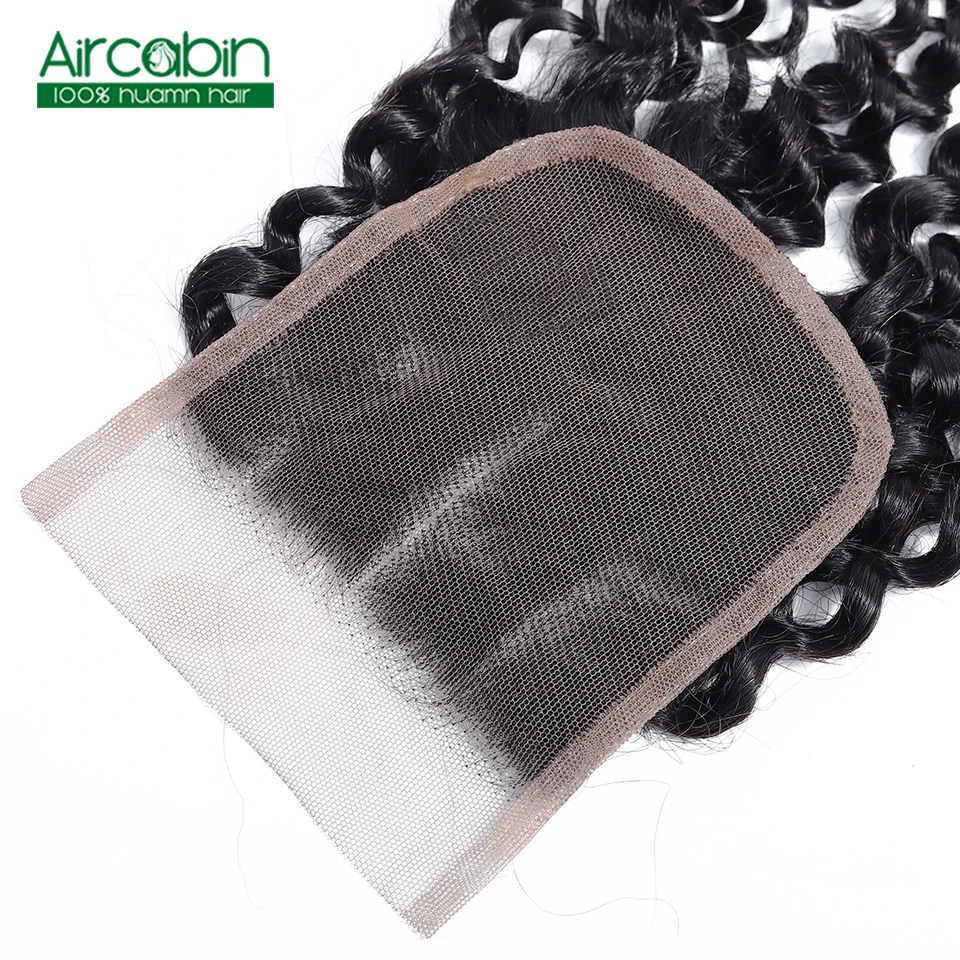 4x4 бразильские кудрявые синтетическое Закрытие человеческих волос Кружева Закрытие бесплатно/средний/три части 130% плотность натуральный