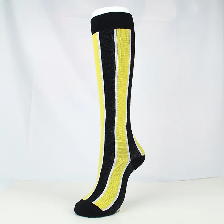 Brotock медицинские компрессионные чулки давление спортивные носки хлопок волнистые точки толстый состав спортивные дышащие эластичные носки - Цвет: black yellow