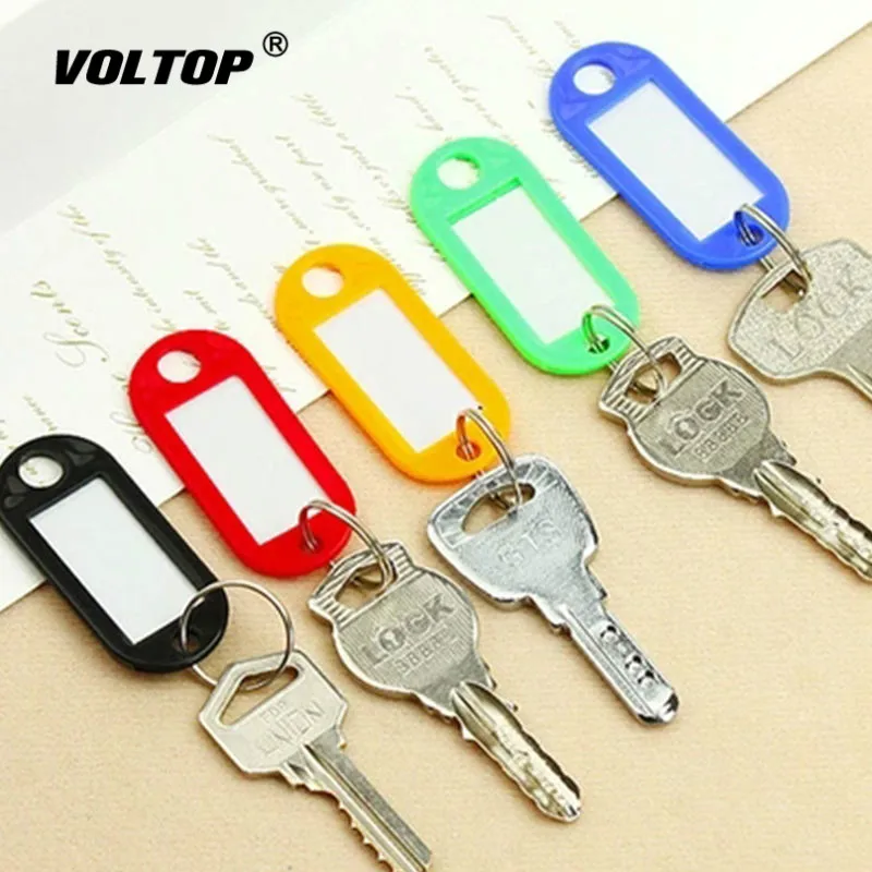 

10pcs Key Rings Plastic Split Ring ID Key Tags Labels Key Chains Key Rings Numbered Name Baggage Luggage Tags